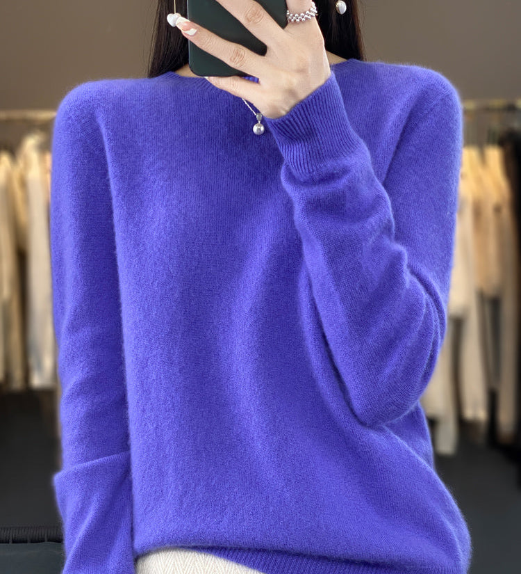 Laurentia – Pulover pufos cu guler rotund