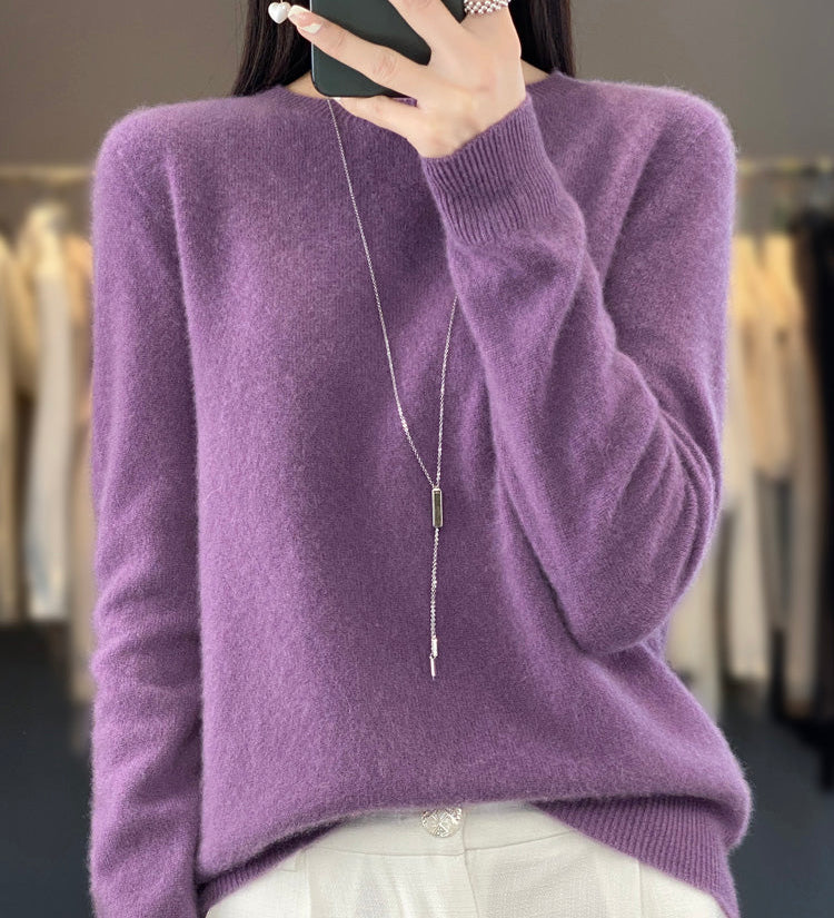 Laurentia – Pulover pufos cu guler rotund