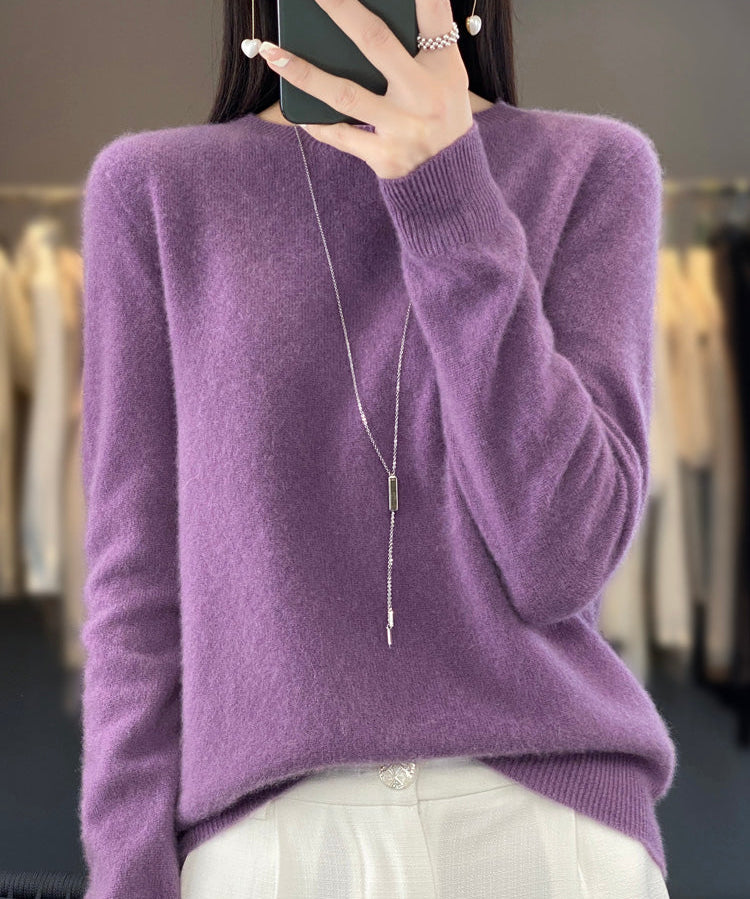 Laurentia – Pulover pufos cu guler rotund