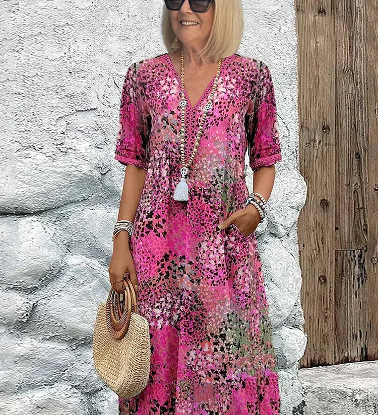 Sabina – Rochie florală cu buzunare