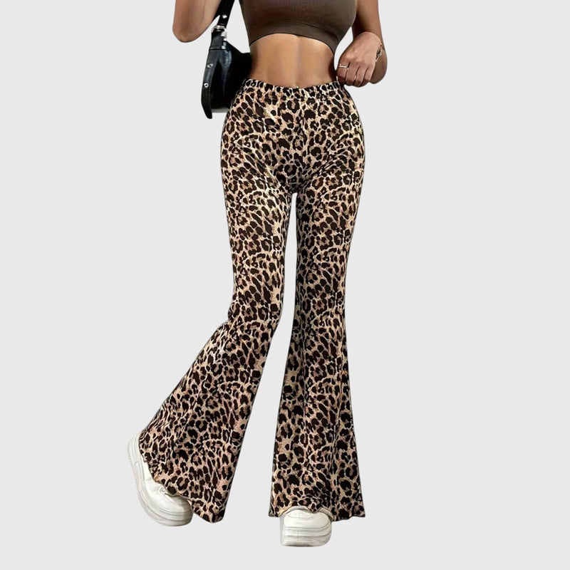 Kira – Pantaloni evazați leopard