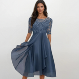 Andreea – Rochie midi cu bust brodat