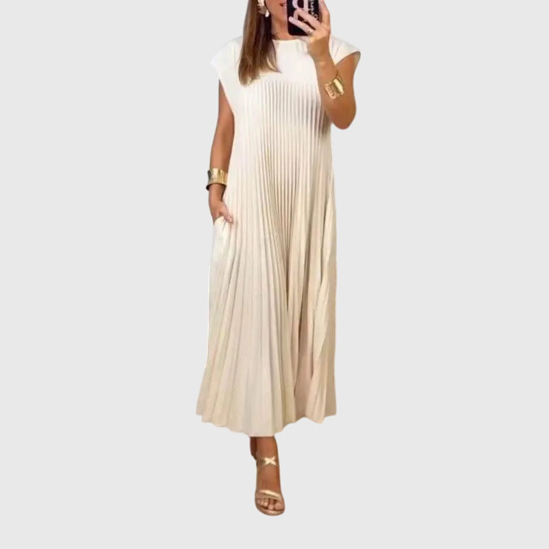 Olivia – Rochie lungă plisată elegantă