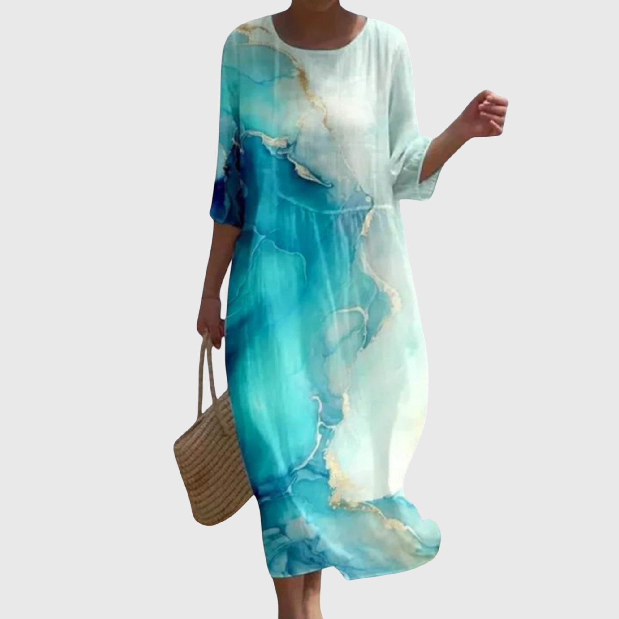 Diana – Rochie florală lejeră cu șnur