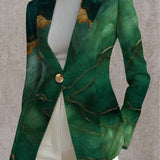 Silvana – Blazer verde cu model marmorat