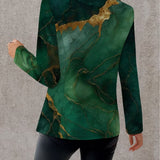 Silvana – Blazer verde cu model marmorat