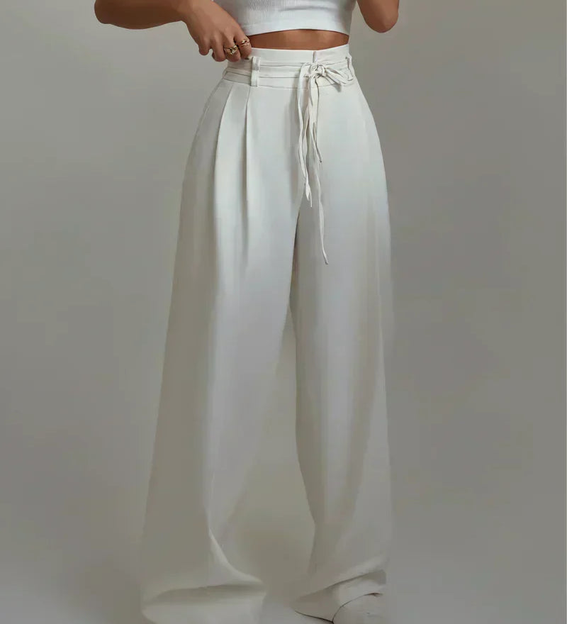 Alida – Pantaloni largi cu talie înaltă
