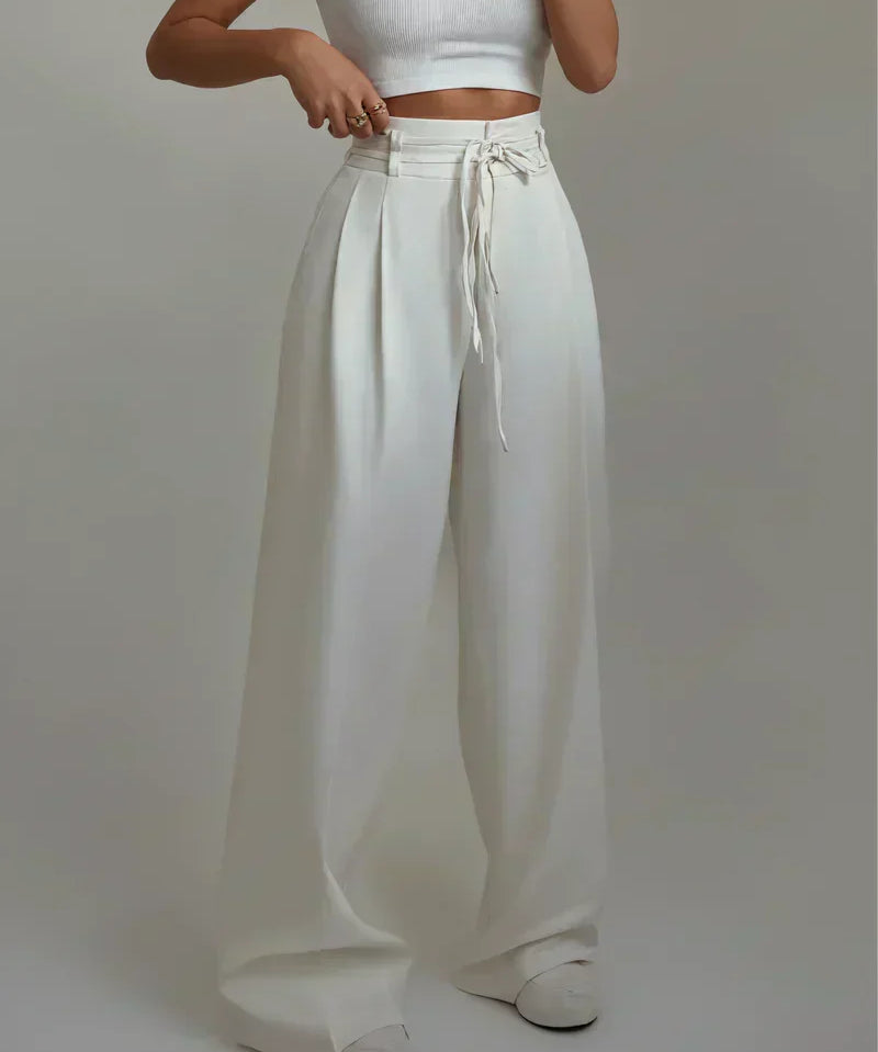 Alida – Pantaloni largi cu talie înaltă