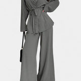 Carla – Set sacou și pantaloni largi