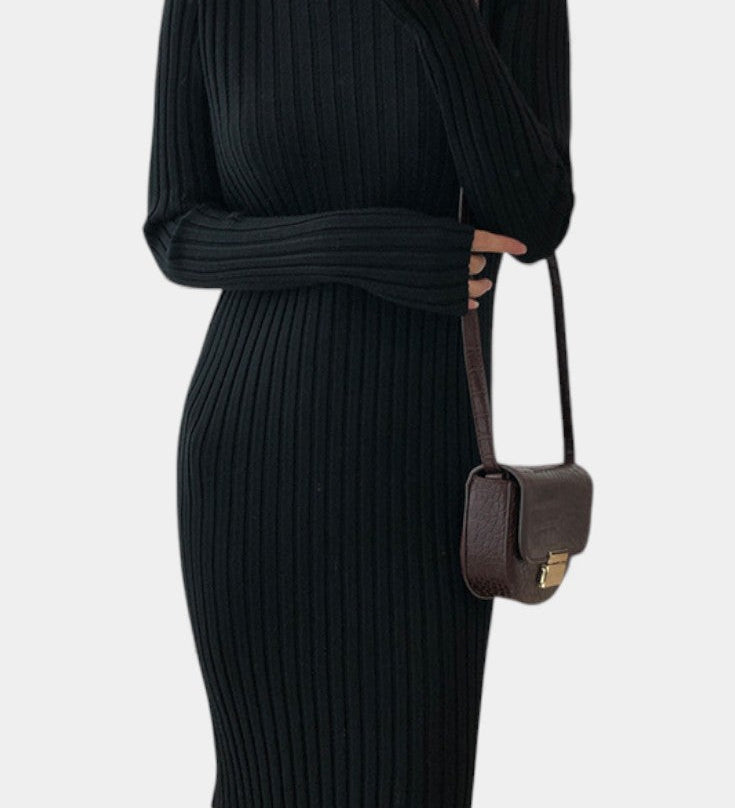 Mălina – Set cu fustă midi reiată