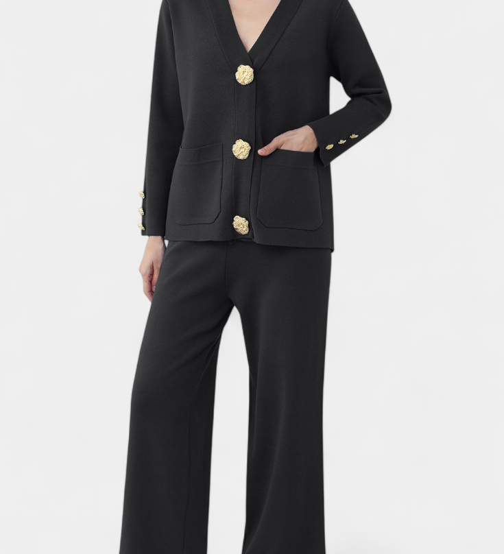 Mariana – Set cardigan tricotat cu pantaloni