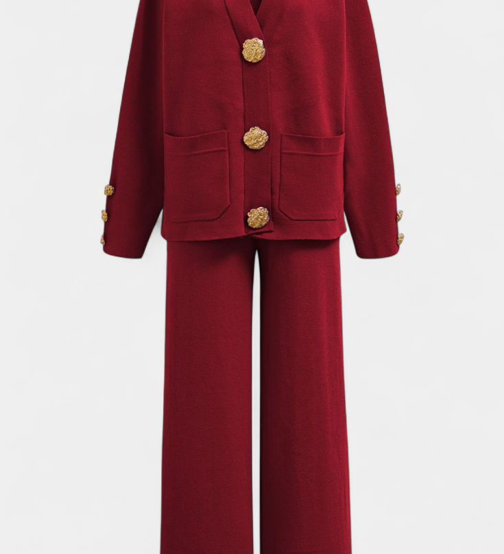 Mariana – Set cardigan tricotat cu pantaloni