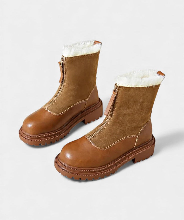 Geanina – Botine cu blăniță și fermoar