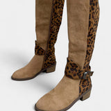 Daniela – Cizme cu inserții leopard