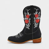 Rodica-Elena – Cizme western cu flori brodate