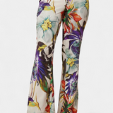 Malvina – Costum floral cu pantaloni evazați
