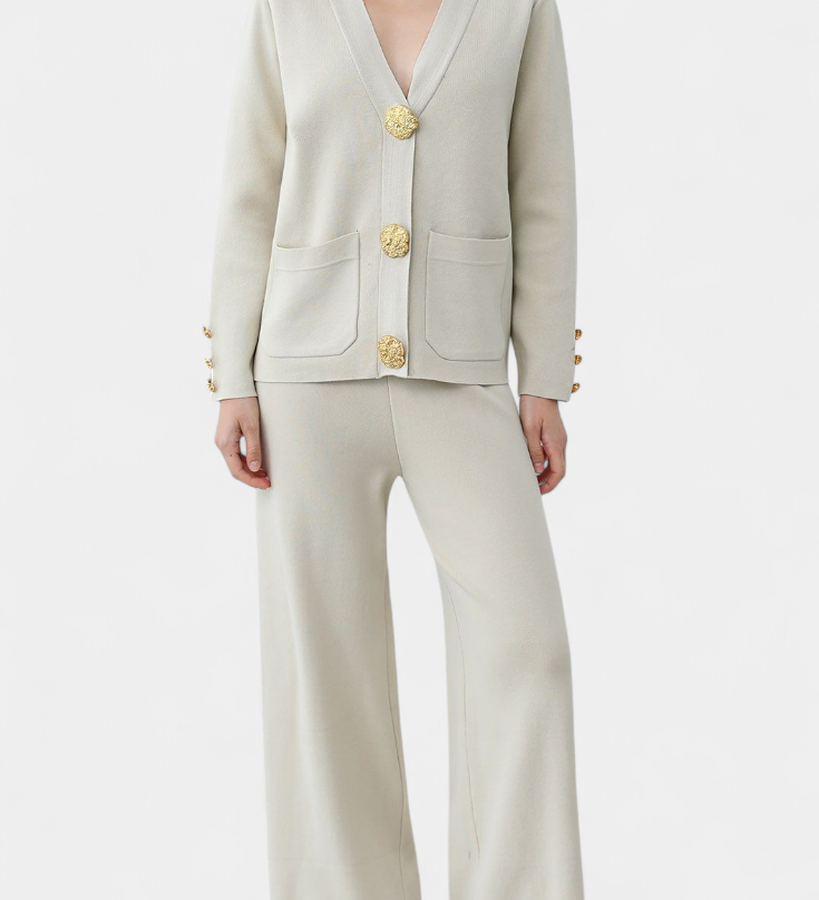 Mariana – Set cardigan tricotat cu pantaloni