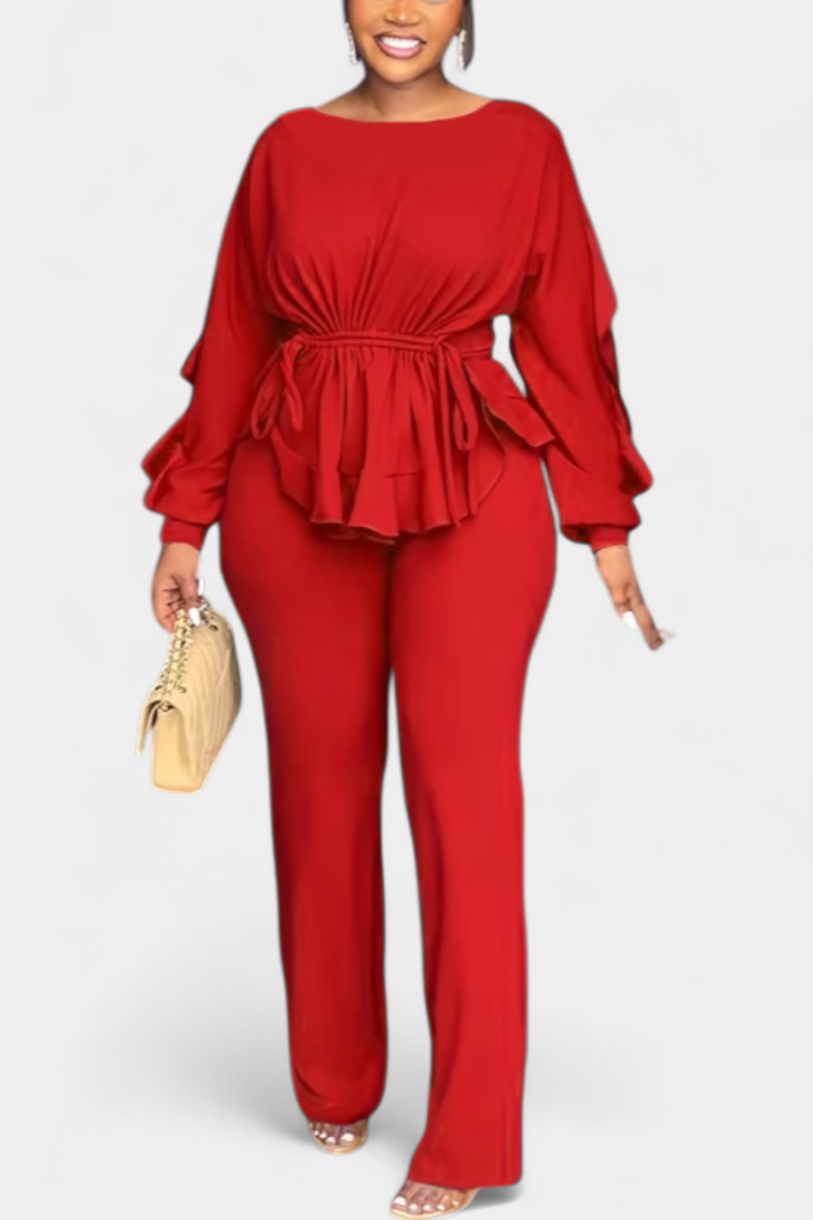 Fana – Set bluză cu volane și pantaloni