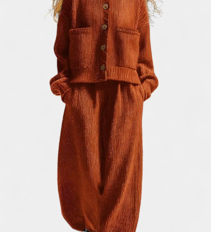 Grațiela – Set cardigan și pantaloni largi