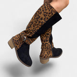 Daniela – Cizme cu inserții leopard