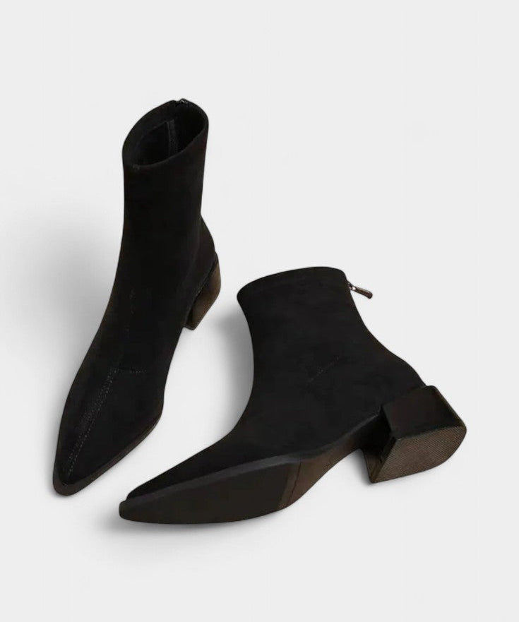 Andreea – Botine ascuțite cu toc bloc