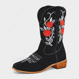 Rodica-Elena – Cizme western cu flori brodate