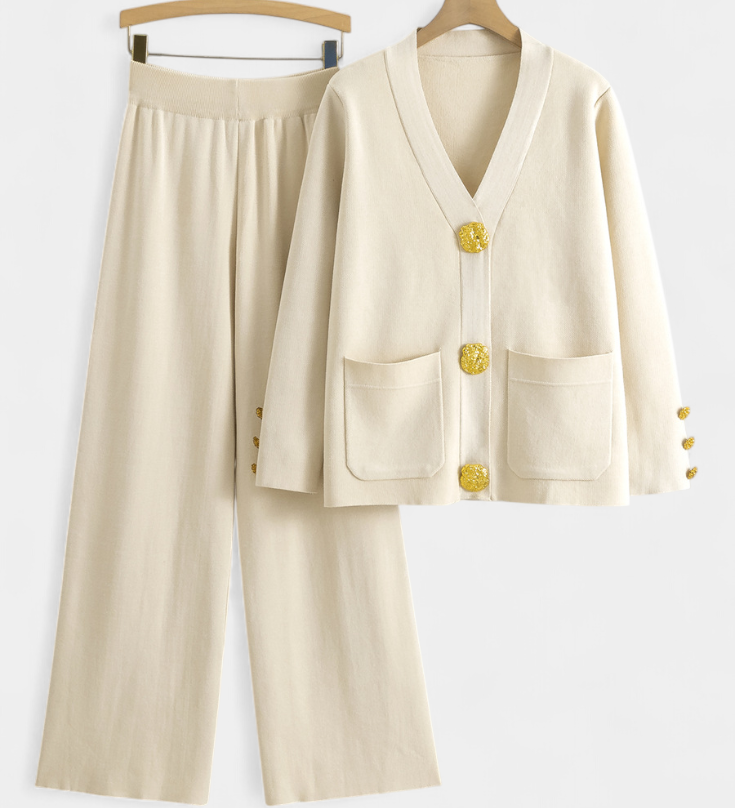 Mariana – Set cardigan tricotat cu pantaloni