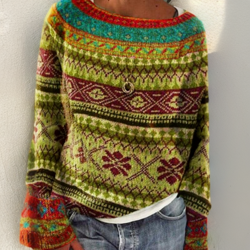 Tincuța-Maria – Pulover vintage cu model colorat