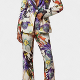 Malvina – Costum floral cu pantaloni evazați