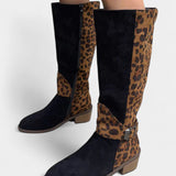 Daniela – Cizme cu inserții leopard
