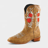 Rodica-Elena – Cizme western cu flori brodate