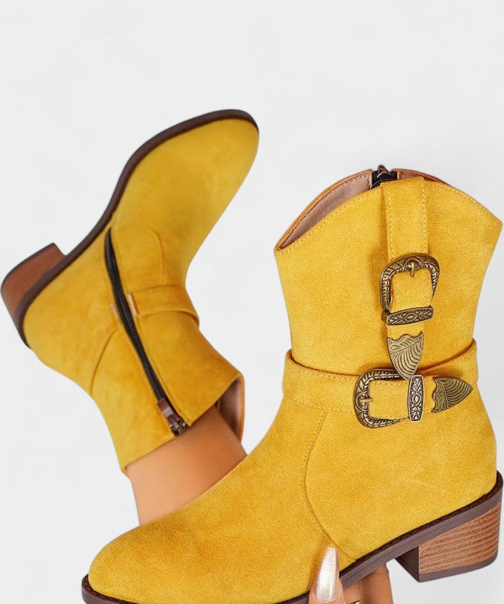 Diana – Botine western cu catarame