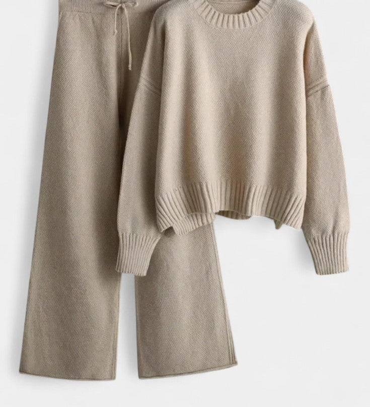 Marcela – Set tricotat cu pantaloni largi