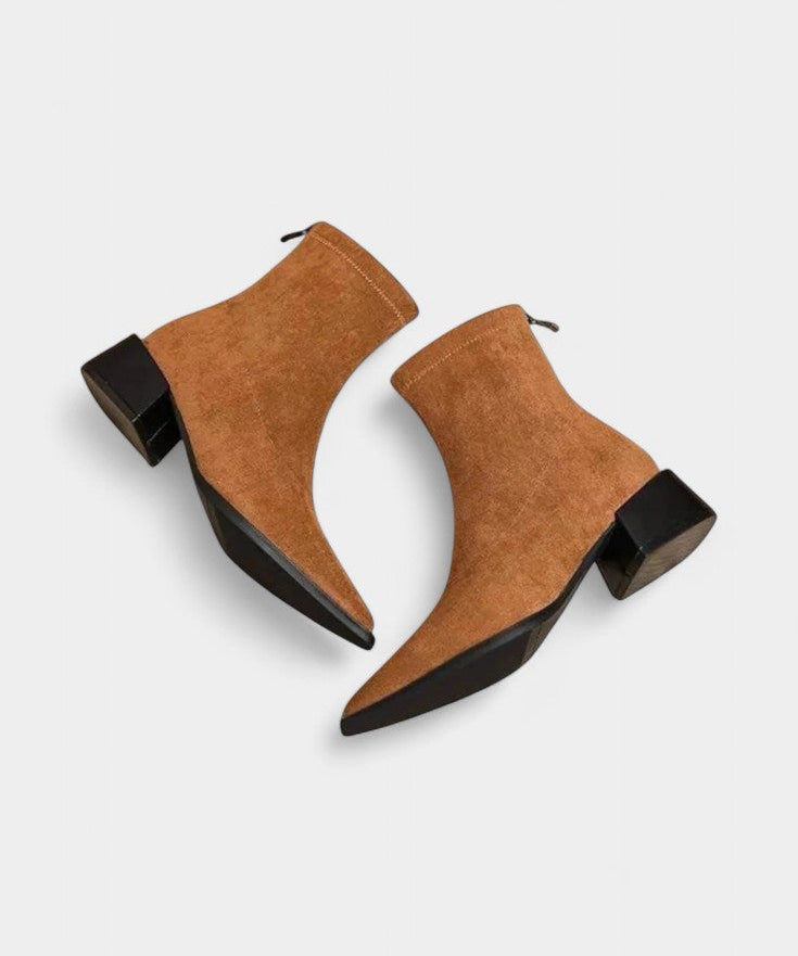 Andreea – Botine ascuțite cu toc bloc