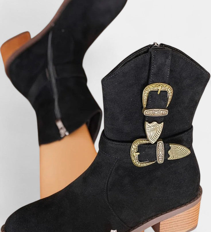 Diana – Botine western cu catarame