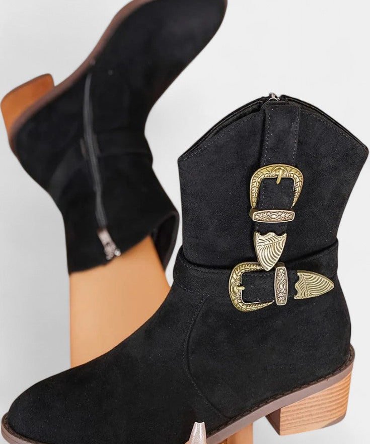 Diana – Botine western cu catarame