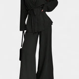 Carla – Set sacou și pantaloni largi
