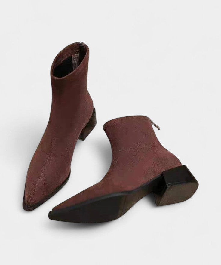 Andreea – Botine ascuțite cu toc bloc