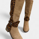 Daniela – Cizme cu inserții leopard