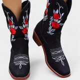 Rodica-Elena – Cizme western cu flori brodate