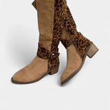 Daniela – Cizme cu inserții leopard
