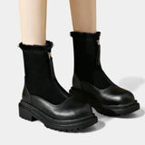 Geanina – Botine cu blăniță și fermoar