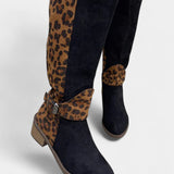 Daniela – Cizme cu inserții leopard
