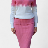 Rozina – Set tricotat cu fustă creion