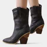 Raluca – Botine western cu vârf ascuțit