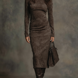 Isabela – Rochie midi cu guler înalt