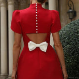 Felicia – Rochie roșie cu mâneci petală