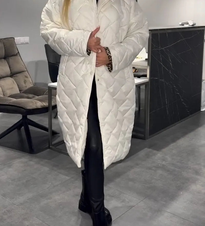 Gabriela – Palton matlasat cu căptușeală leopard