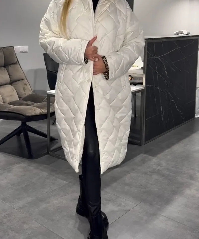 Gabriela – Palton matlasat cu căptușeală leopard