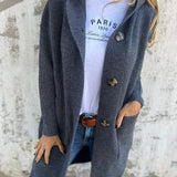 Clara – Cardigan lung cu nasturi